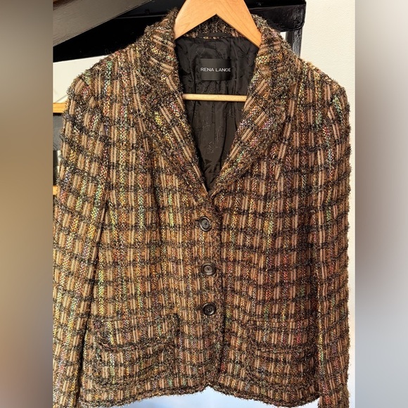 Rena Lange Jackets & Blazers - Vintage Rena Lange Women’s Tweed Multicolor Jacket – EU 46 / US 16